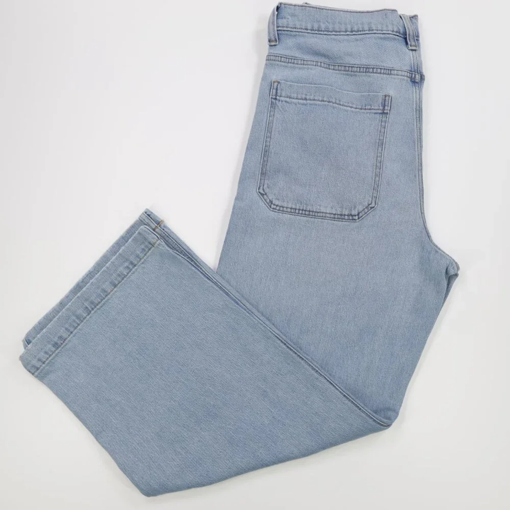 Hollister Men‎ Astronaut Embroidered Supper Baggy Denim Jeans Light Blue W33 L32